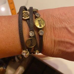 Brown leather wrap bracelet